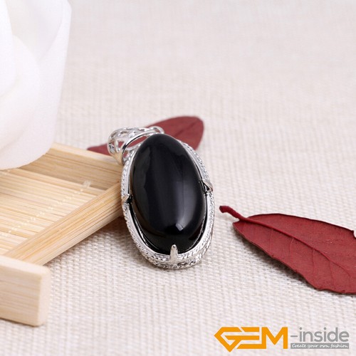 Natural Assorted Stones Oval Pendant Leather Rope Necklace 18" Fashion Jewelry - Picture 14 of 31