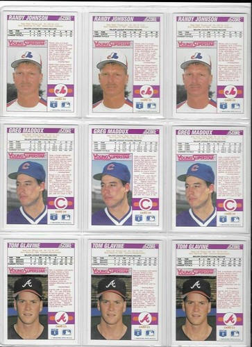 1989 Score #349 Young Superstar R Johnson, Maddux, Glavine GLOSSY HOF 9 cards - Bild 2 von 2