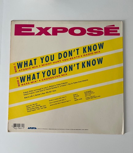 WHAT YOU DON'T KNOW , Expose 12" Single w/ 5 special mixes - vinyl LP record - Picture 2 of 4