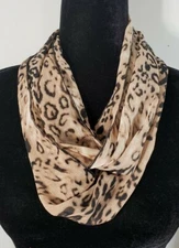 Infinity scarf, yellow or gold or brown color theme (3), chiffon, handmade