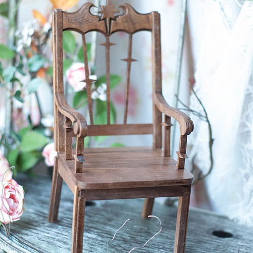 1/6 Scale Dollhouse Miniatures Furniture Vintage Royal Armchair Chair Unfinished - Picture 2 of 10