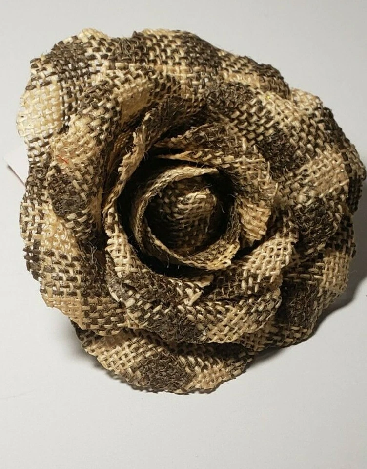 Floreciente Otoño Arpillera Rosa Clip-On - VERDE/BEIGE CUADROS Foto 3 de 3