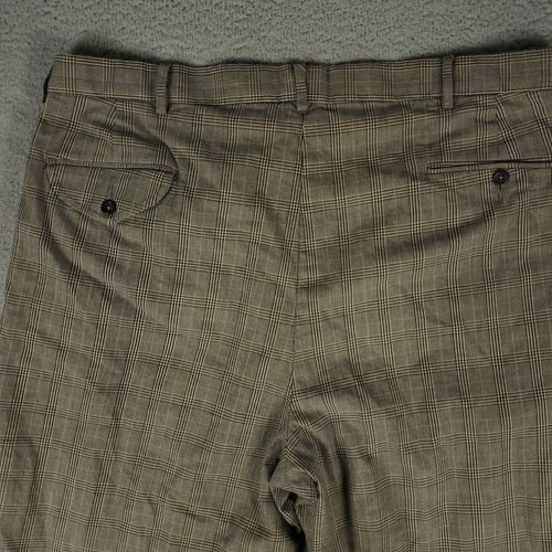 Ralph Lauren Pants Mens Size 38x30 Beige Plaid Cuffed Pleated Chino Trousers * - Picture 9 of 13