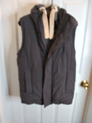 Foreign Exchange Mens Gray Puffy Vest With Detachable Hood Size Small - Picture 10 of 13