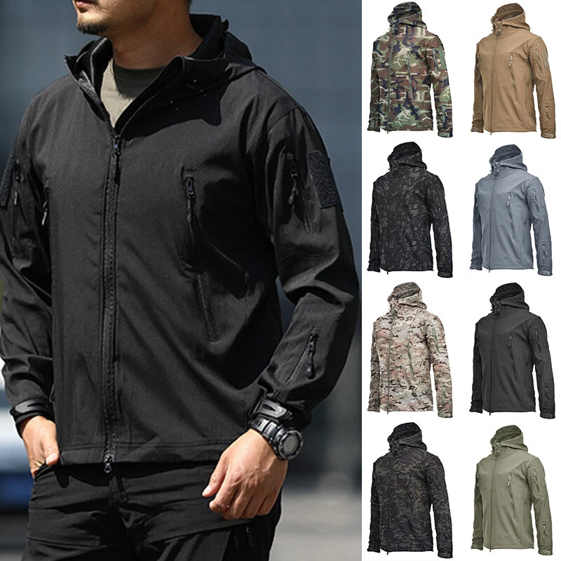 Waterproof Winter Mens Outdoor Jacket Tactical Coat Soft Shell Simple Jackets ^ - Image 3 of 4