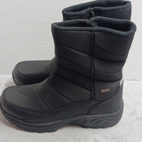 Nuevas botas de nieve de invierno Silent Care a media pantorrilla negras impermeables para hombre talla 8 - Imagen 3 de 8