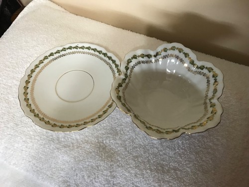 Imperial Crown China Austria Porcelain, Bowl & Underplate Scalloped Edge - Picture 4 of 6