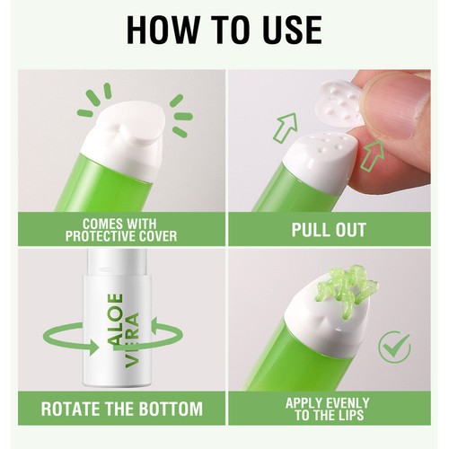 Moisturizing Lip Balm Portable Aloe Lipstick Moisturizer Natural Aloe Lip Balm - Picture 3 of 12