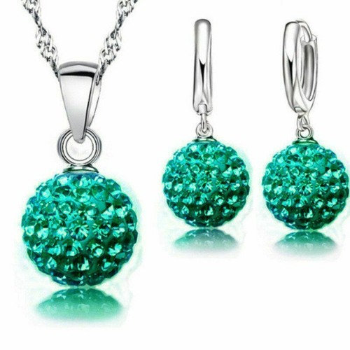Womens Earring Necklace Gift Set Jewelry Cubic Zircon Girls - Picture 25 of 25
