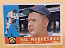 1960 Topps #454 - Hal Woodeshick - Washington Senators - Excellent Condition