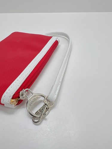 Lacoste zip up pouch bag small travel wrist strap gold silk lining 16cm x 10.5cm - Picture 6 of 8
