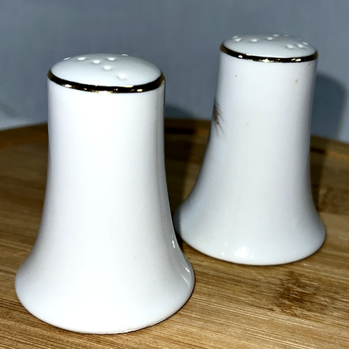 Mikasa Spring Wheat Gilded Mushroom Ceramic Salt & Pepper Shakers Vintage Japan - Picture 8 of 12