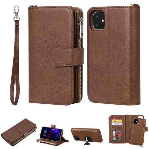 For iPhone 11 XS XR 6s 7 8 Plus Detachable Magnetic Leather Wallet Case Cover - Picture 10 of 68