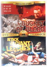 Horror DVD Cult Classics A Bucket of Blood & Attack of the Giant Leeches NEW! E8