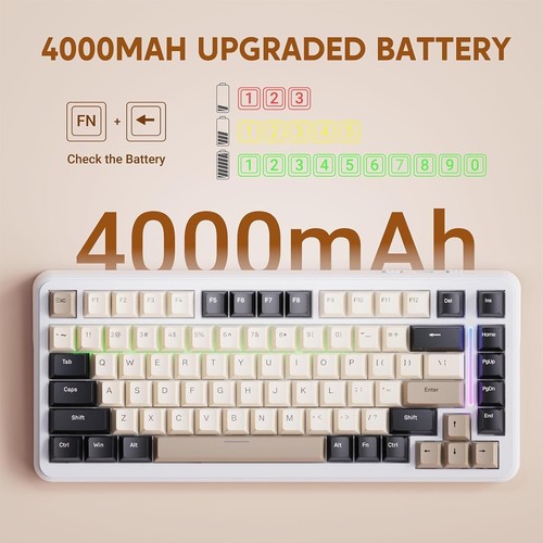 ATTACK SHARK M86 75% Tri-Mode Gasket Wireless Mechanical Keyboard, Hot Swappable - Picture 33 of 37