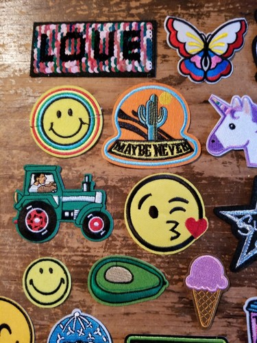 Patches Lot of 30 Total Iron-On New Patch Fashion Embroidered Never Used - Picture 2 of 11