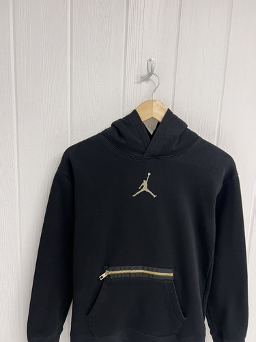 Jordan Air Girl's Long Sleeve Black Sherpa Lined Hooded Sweatshirt Size L - Picture 8 of 11