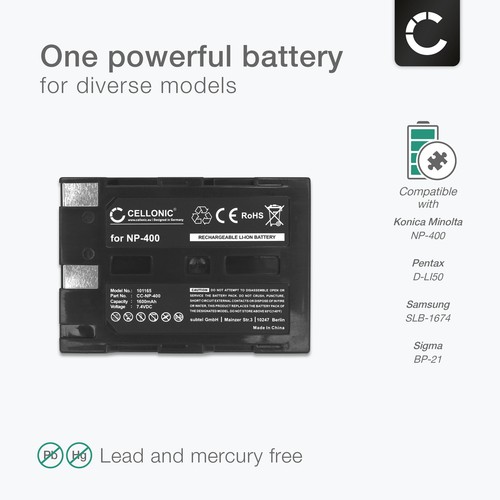 Battery for Konica Minolta DiMAGE A1 DiMAGE A2 Dynax 7D Dynax 5D 1600mAh - Picture 4 of 7