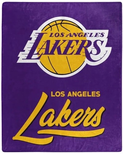 Los Angeles Lakers Royal Peluche Raschel Throw 50"" X 60"" NBA Nuevo Diseño - Imagen 3 de 3