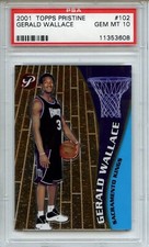 2001 TOPPS PRISTINE #102 GERALD WALLACE RC PSA 10 GEM MINT Alabama Kings