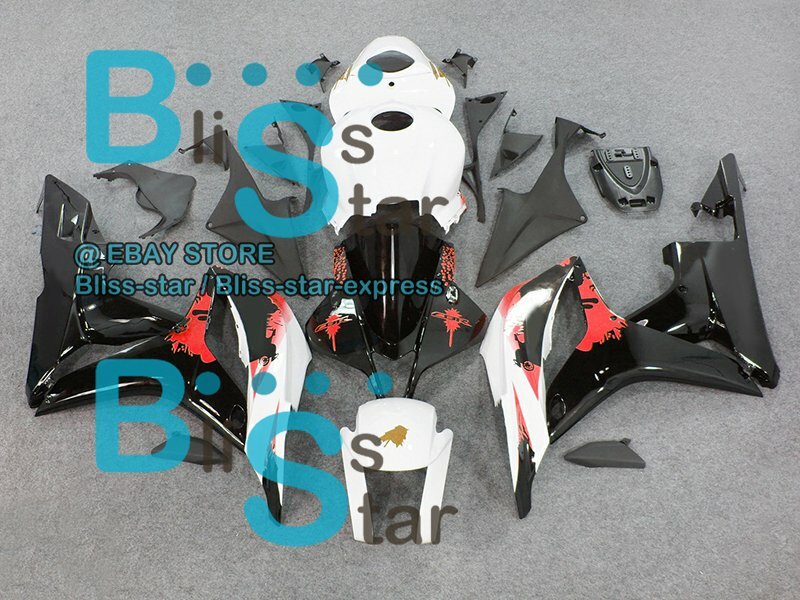 White Black INJECTION Fairing Bodywork Kit Fit CBR600RR 2007-2008 20 B1 item image