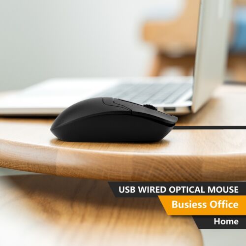 Universal Wired USB 2.0 Optical Mouse Mice for PC Laptop Notebook Desktop Black - Picture 16 of 16
