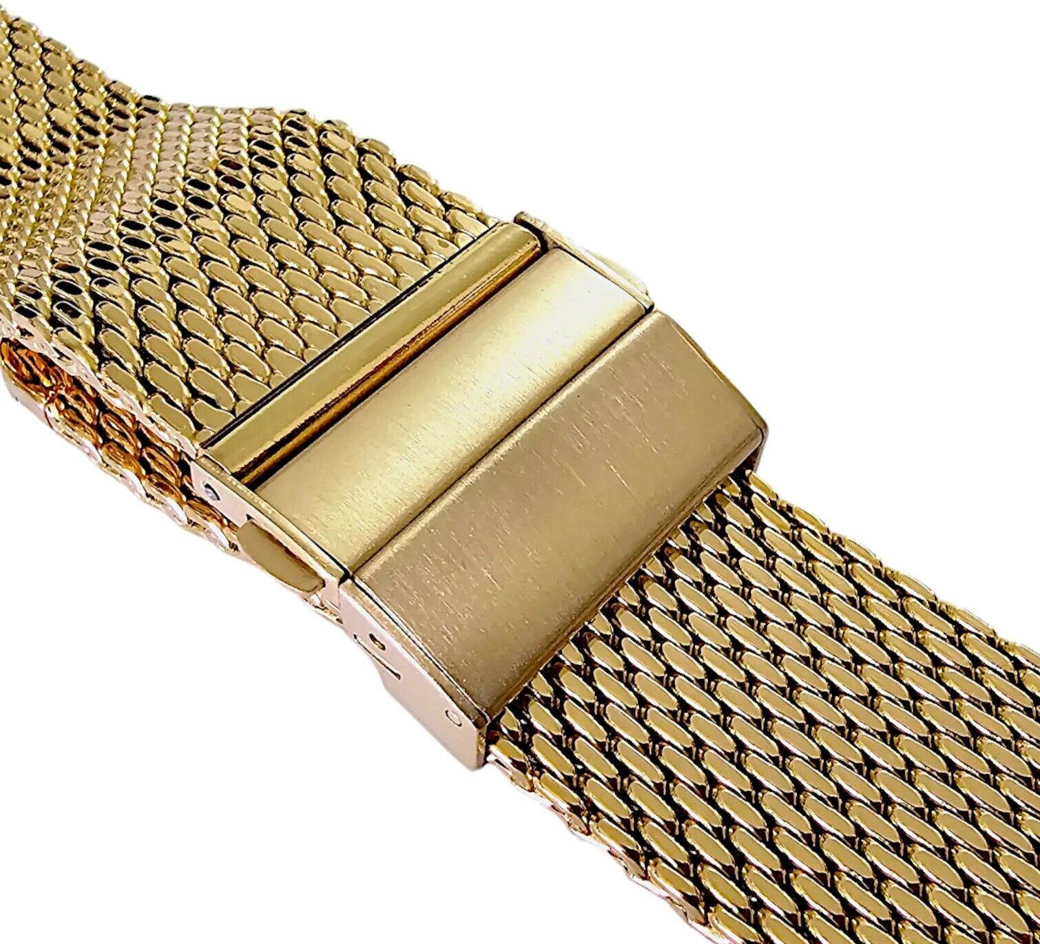 Gold Plated Shark Mesh High Quality 2.7mm Thick Watch Strap Band  18 20 22 mm UK
