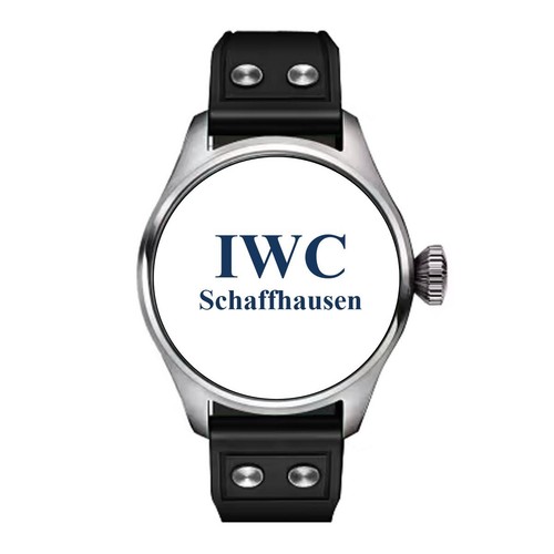 22mm IWC Black Genuine Rubber Strap Diver Watch Band with Rivet for BIG PILOT W - Picture 2 of 6