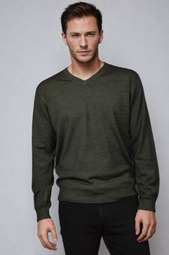 Ansett Australia Fine Gauge Sweater Pure Merino Wool V Neck Jumper in 18 Colours - Picture 14 of 19