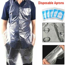 50-600pcs Disposable Plastic Aprons Polythene Aprons Eco Flat Pack Transparent