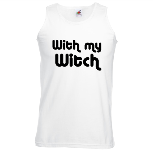 Herren Halloween Weste - With My Witch Party Night Trick or Treat Kostüm Tank Top - Bild 5 von 8
