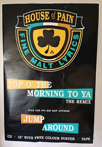 Raro poster vintage House Of Pain 40"x60" Subway promo fine malt testo Jump Around - Foto 11 di 11