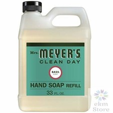 Hand Soap Refill Made Essential Oils, Biodegradable Formula Basil 33 fl. oz Wipe 0.37 per fl oz