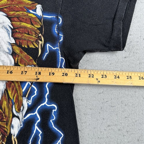 Vintage American Thunder Shirt Large Native American Wolf AOP Short Sleeve - Picture 9 of 20