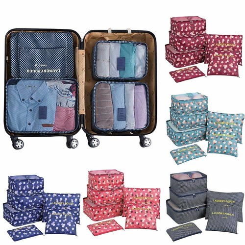 6Pcs Waterproof Clothes Storage Bags Packing Cube Travel Luggage Organizer Pouch - Picture 12 of 32