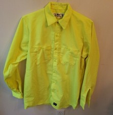 Red Kap Men's Enhanced Visibility Industrial Work Shirt Fluorescent Neon size M