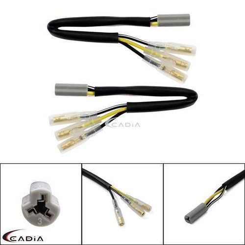 2x Turn Signal Wiring Adapter Plug Indicator Leads For Yamaha YZF R1 R6 FZ1 FZ6R - Picture 1 of 7