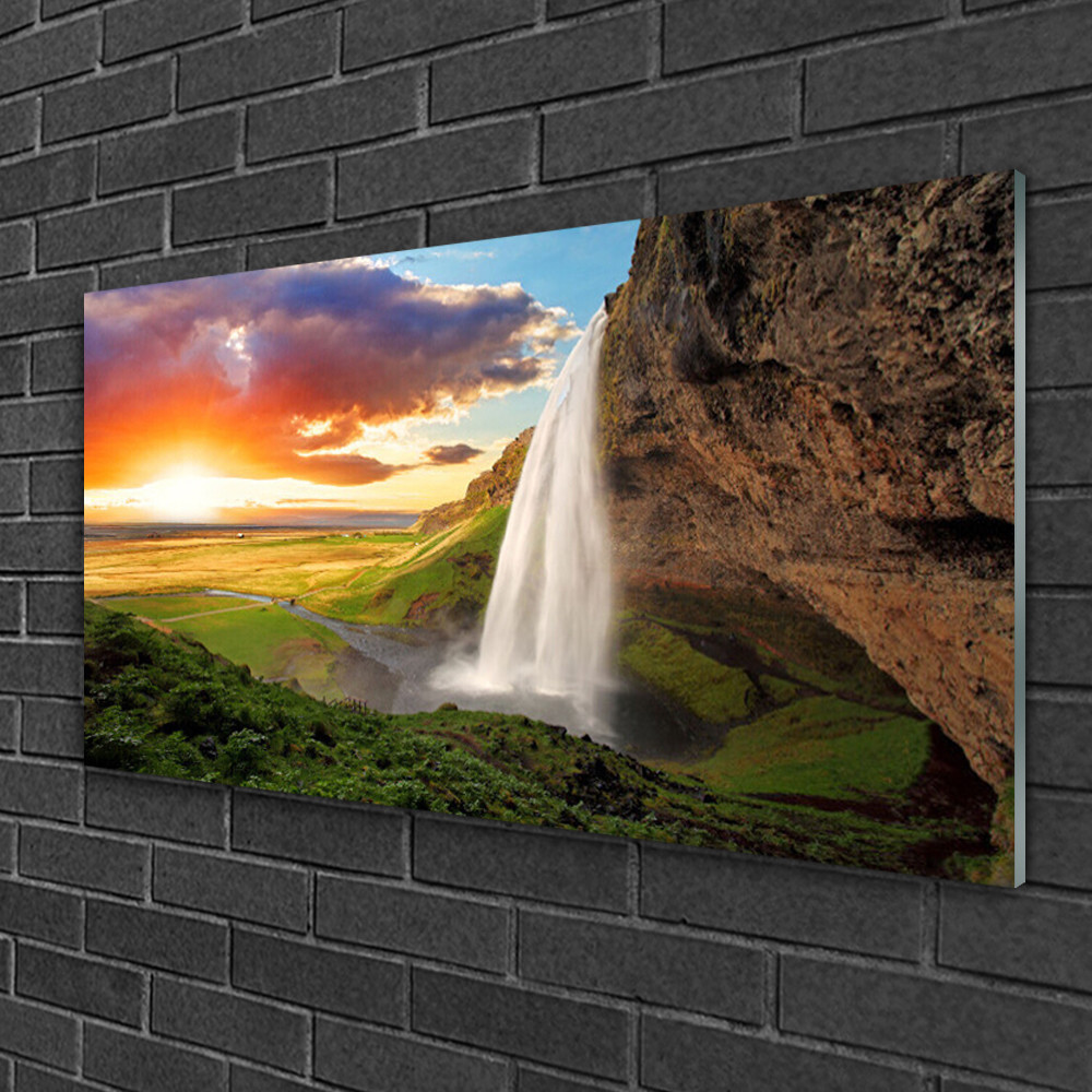Tableau sur verre Image Impression 100x50 Nature Chute D'eau Montagne Tableau sur verre Image Impression 100x50 Nature Chute D'eau Montagne