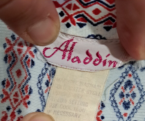 Vintage 60er Rockabilly Nylon Jacquard Hemd von Aladdin leicht Gr. M - Bild 7 von 7