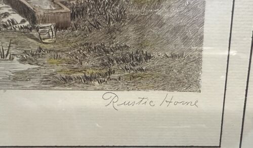 1892 FRAMED Art Color ETCHING PHOTO PRINT Rustic Home Blix Wellstood Copyright - Picture 4 of 14