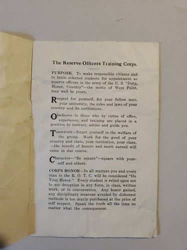 Special Reserve Officers Training Corps WAR UNH University of New Hampshire OLD - Picture 2 of 4