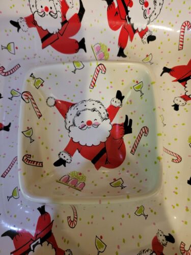 Ullman Servizio Natalizio Vassoio Retrò MCM Babbo Natale Modello Patatine Dip Verdure Vintage - Foto 2 di 6