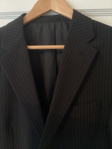 Konfirmation Business Anzug der Marke SIG in schwarz mit Nadelstreifen Größe 50 - Bild 10 von 18