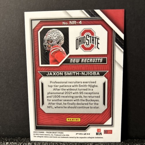 2023 Prizm Draft JAXON SMITH-NJIGBA New Recruits Red Cracked Ice #NR-4 NFL - Picture 13 of 17