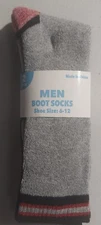 Men's Boot Socks 2 Pack Size 6-12 Crest Brands New