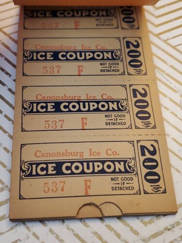 1896 Canonsburg Pennsylvania Ice Company libro coupon 5000 libbre. !!๐ง - Foto 6 di 12