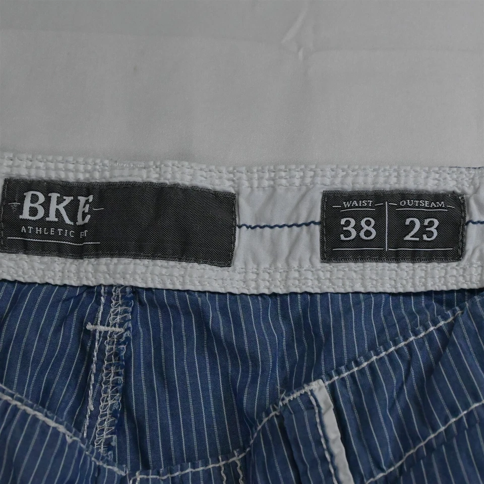 Pantalones Cortos Carga Hebilla 38 x 23" Azul Rayas Puntada Atrevida Ajuste Atlético Foto 3 de 4