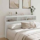 NNEVL Headboard Cabinet with LED White 180x17x102 cm