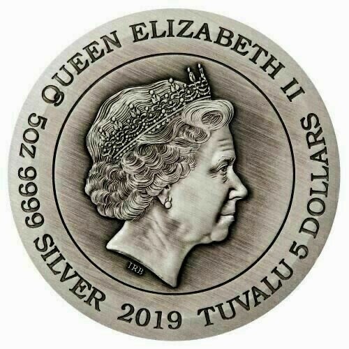 Tuvalu 2019 Dragon 5 $ 5 Oz Silber High Relief Auflage 388—seltene signierte Auflage! - Bild 4 von 4