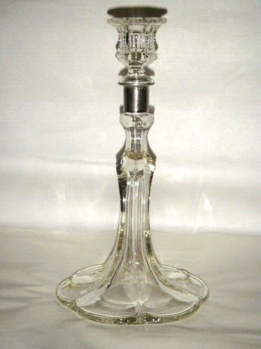 SINGLE VINTAGE DUNCAN MILLER CANTERBURY 65 CLEAR GLASS SCREW TOGETHER CANDELABRA - Picture 1 of 17